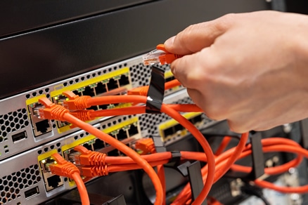 Example of a person installing a network device