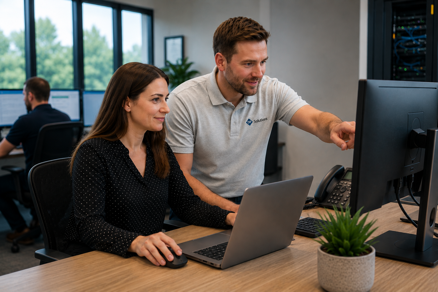 DP-Solutions providing managed IT support in a business office