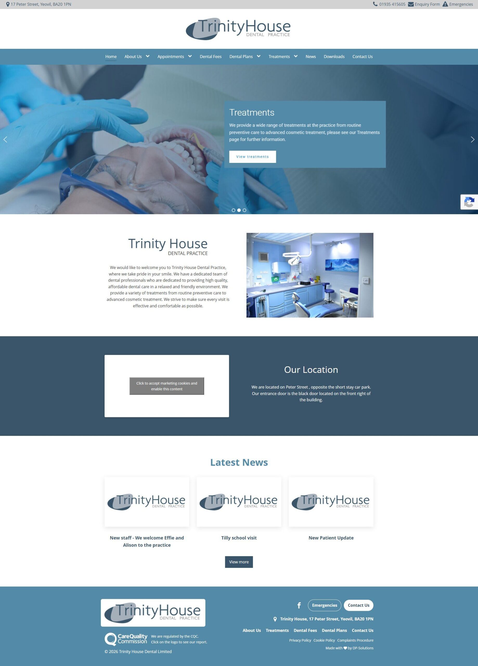 Trinity House Dental website