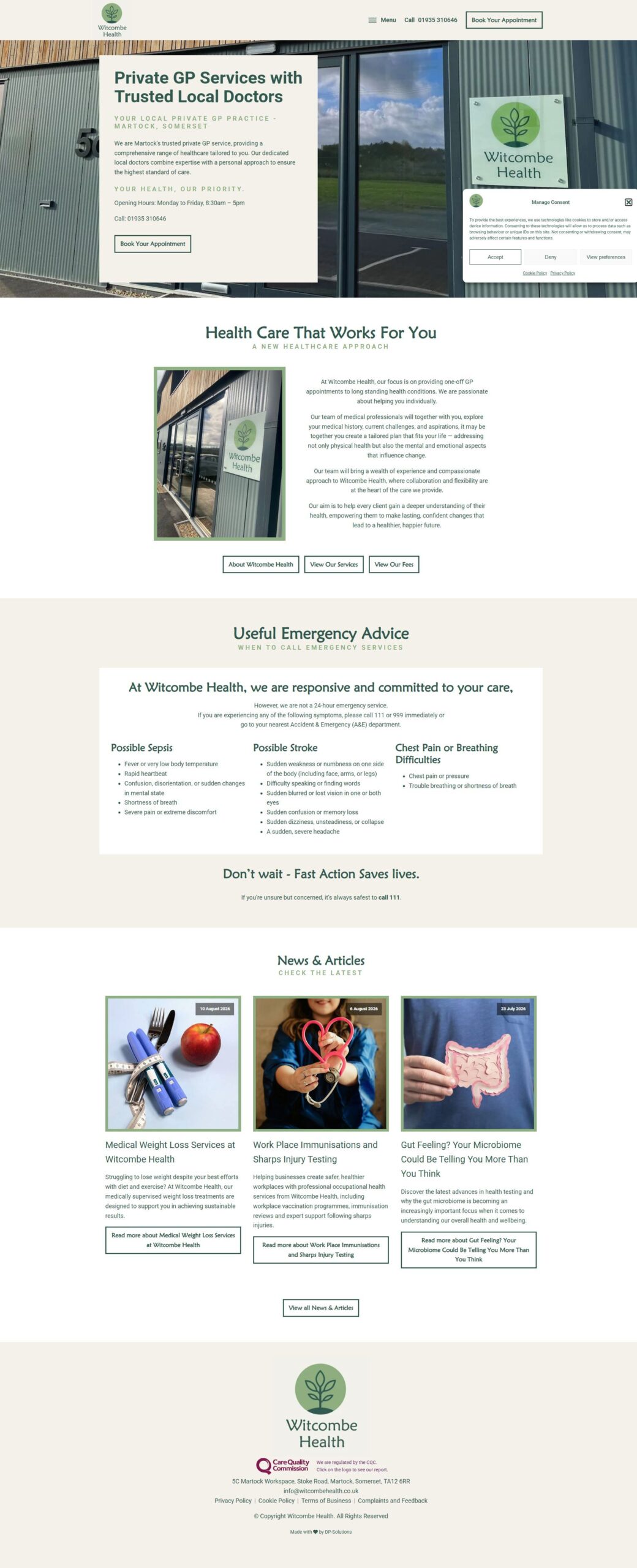 Witcombe Health website