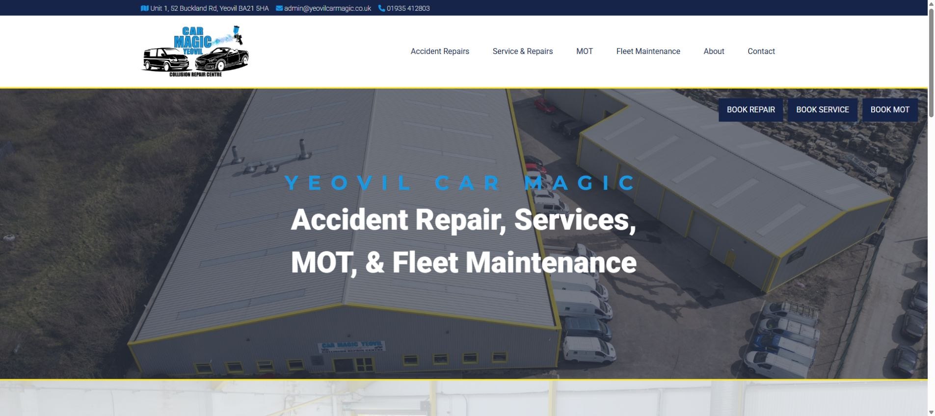 Yeovil Car Magic website